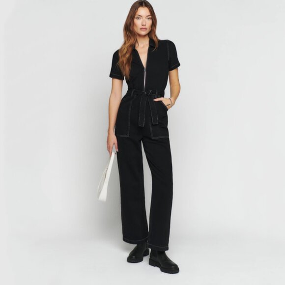 Reformation Pants - REFORMATION  Cassidy Corduroy Jumpsuit Black